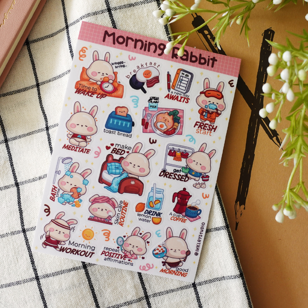 Jual Morning Routines Rabbit Sheet Series | Waterproof | Aesthetic ...
