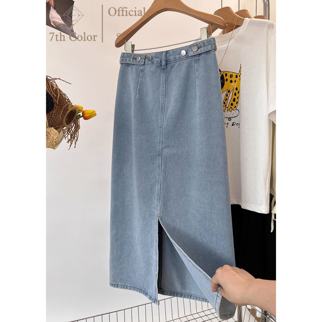 Jual 7th Color / Rok Jeans Panjang Rok Midi Skirt Rok A Line Rok ...
