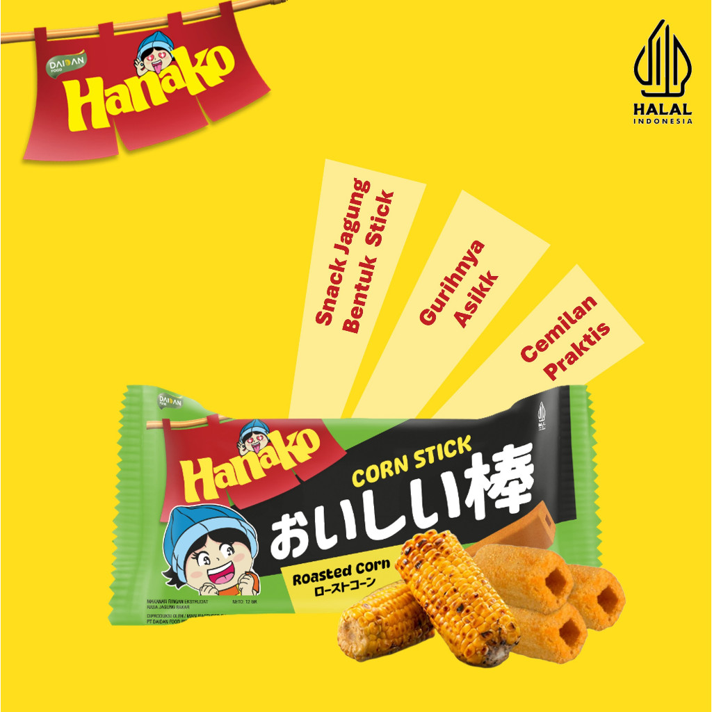 Jual Hanako Snack Corn Stick Mix Varian 15 x 12 gr | Shopee Indonesia