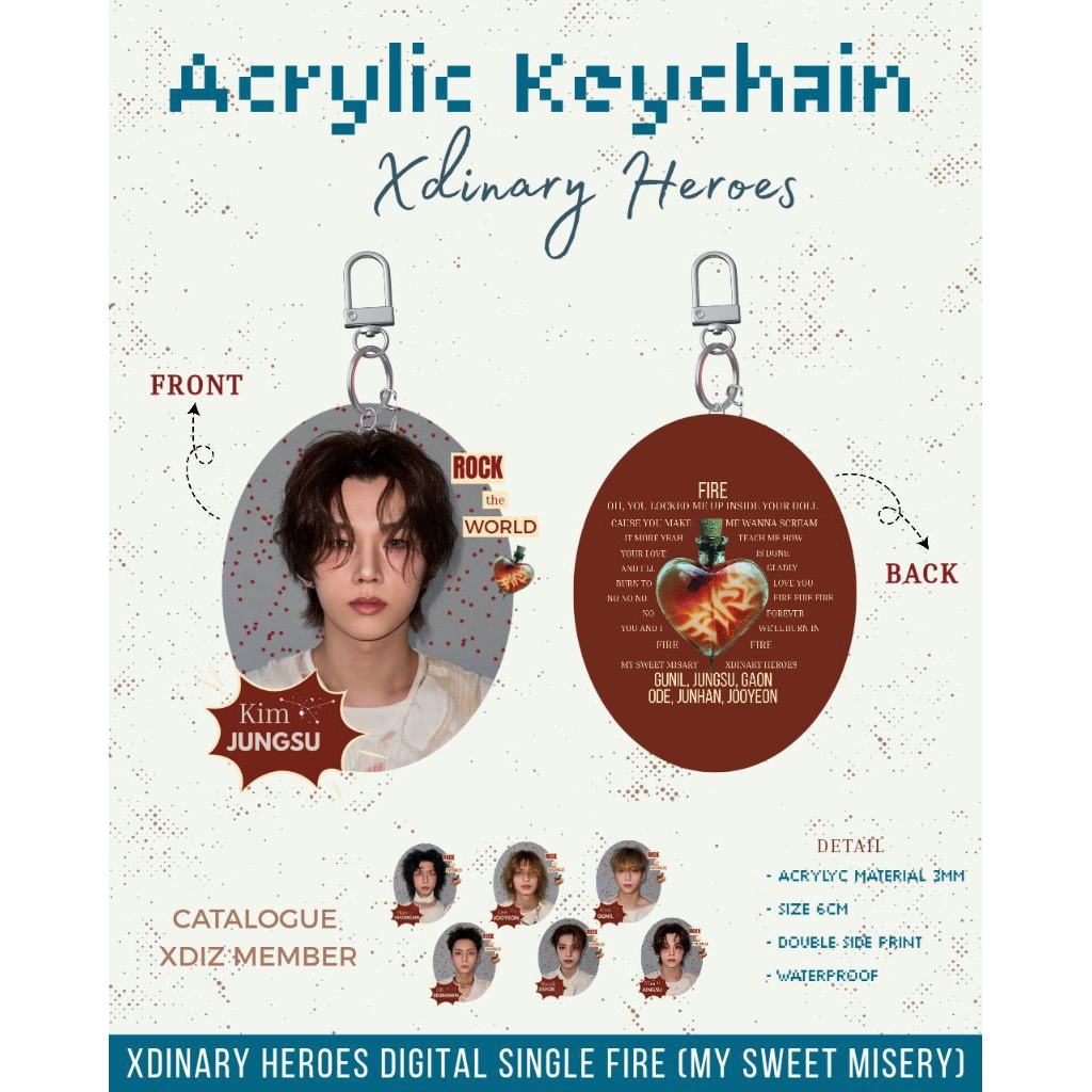 Jual akrilik keychain xdinary heroes fire (my sweet misery) | Shopee ...