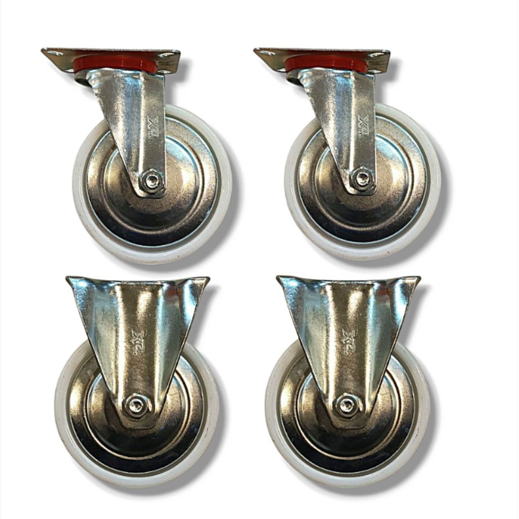 Jual RODA TROLI - RODA NILON RRT 5 INCH - 1SET ( 2HIDUP+2MATI ...