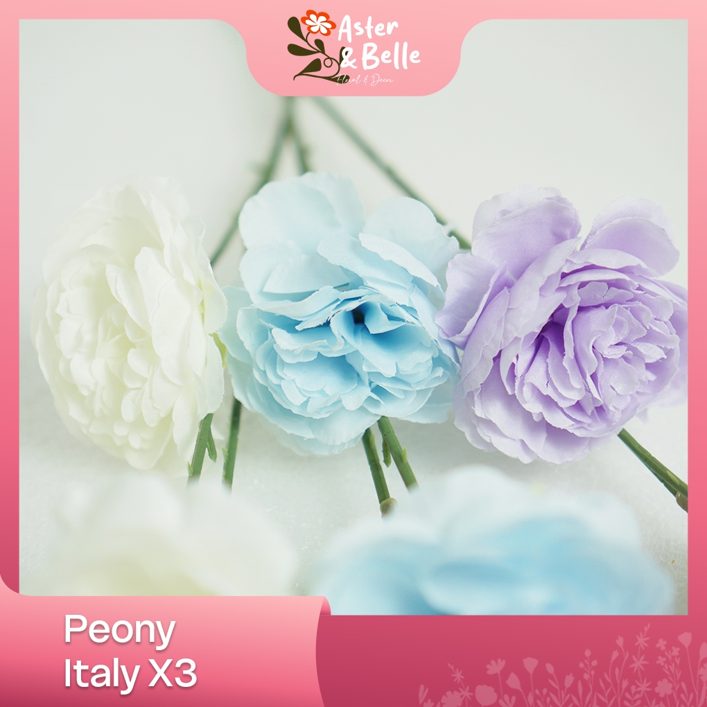 Jual Bunga Peony Italy X3 Artificial Dekorasi Rumah Estetik - Peony ...