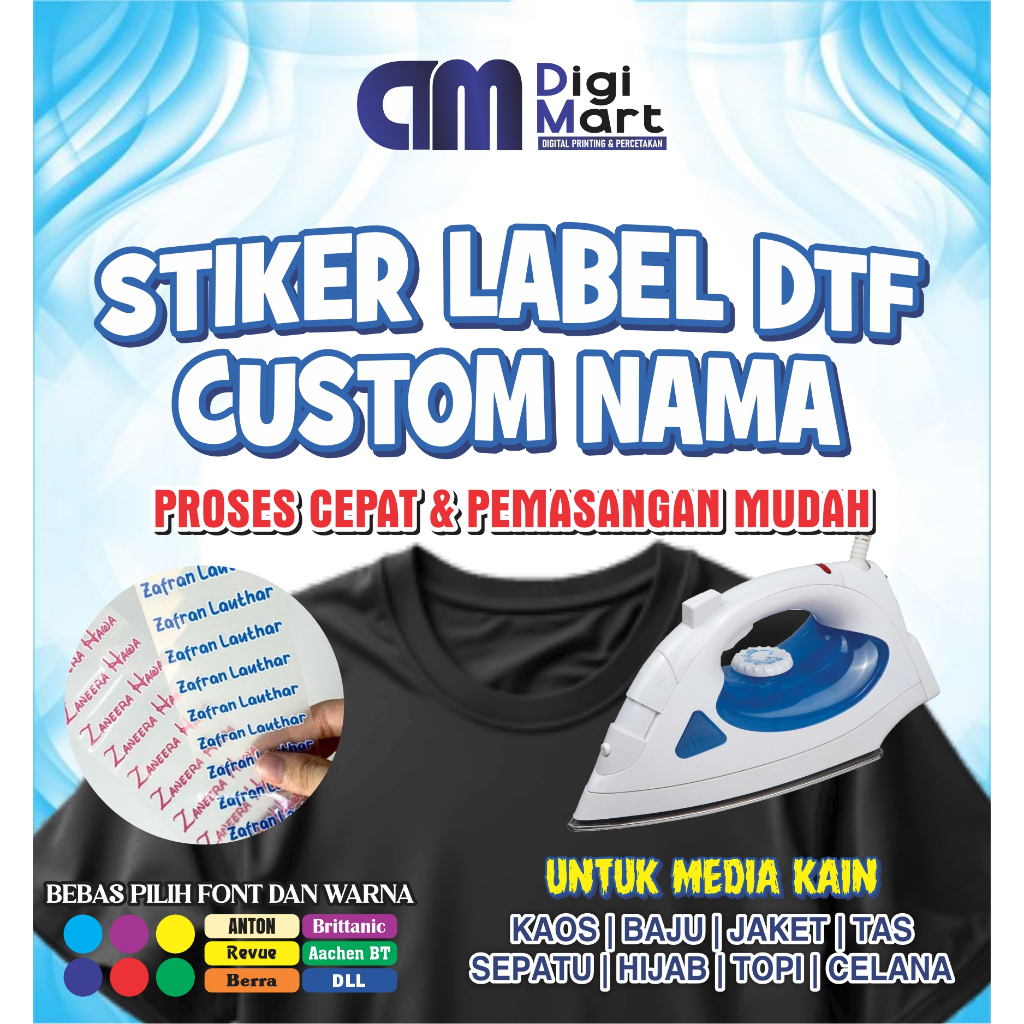 Jual STIKER LABEL SABLON MURAH, STIKER NAMA BAJU, SABLON LABEL BAJU ...