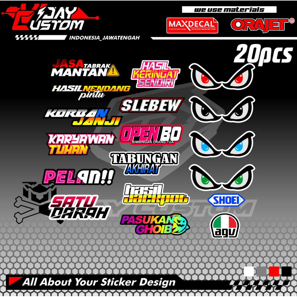 Jual Stiker Striping Emblem Pack Brand Sponsor Racing Balap Road Race ...