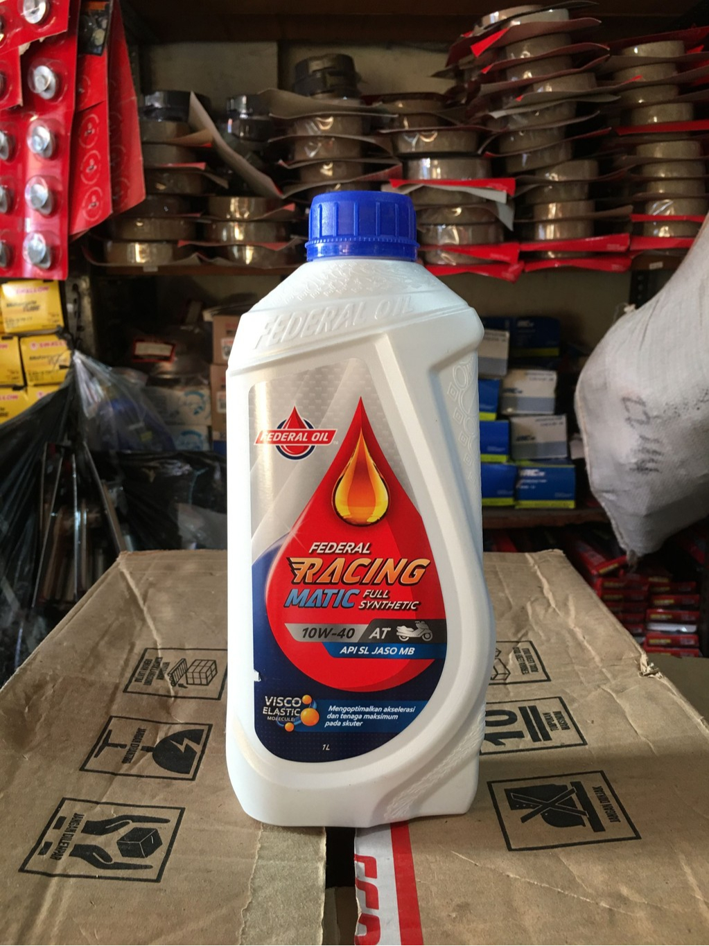 Jual OLI MOTOR FEDERAL RACING MATIC AT 10W-40 1 LITER | Shopee Indonesia