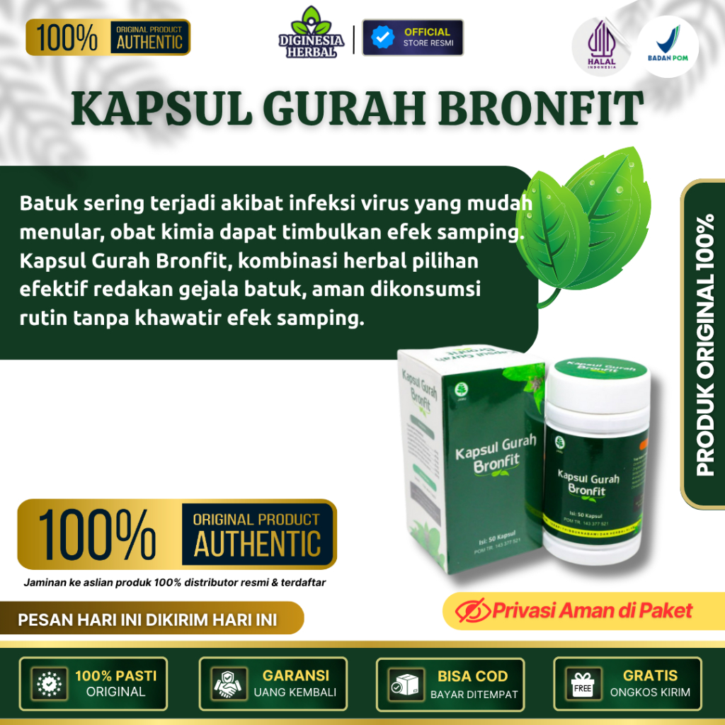 Jual Kapsul Gurah Bronfit Obat Herbal Alami - Obat Bronkhitis asma, TBC ...