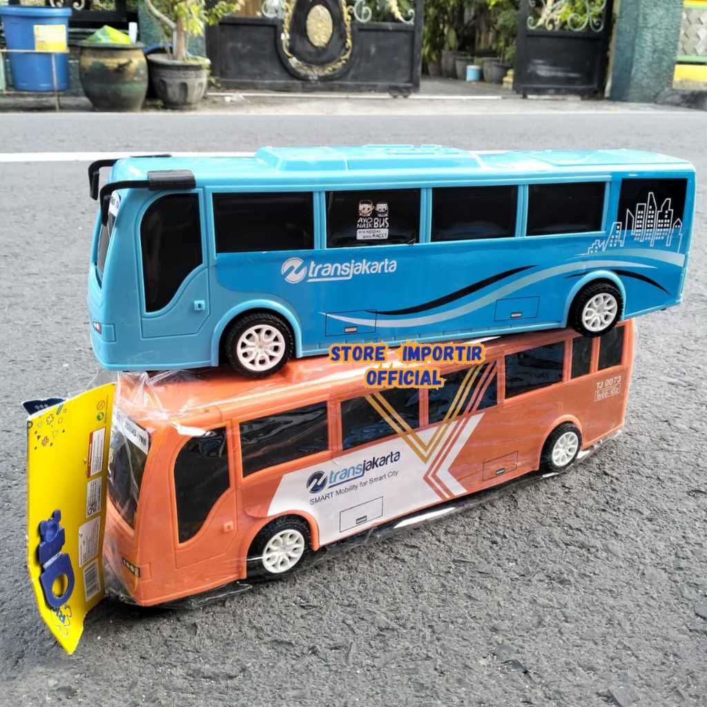 Jual Mainan Bus Trans Jakarta Jalan Pull Back RKC 02041 1 Viral Tanpa ...