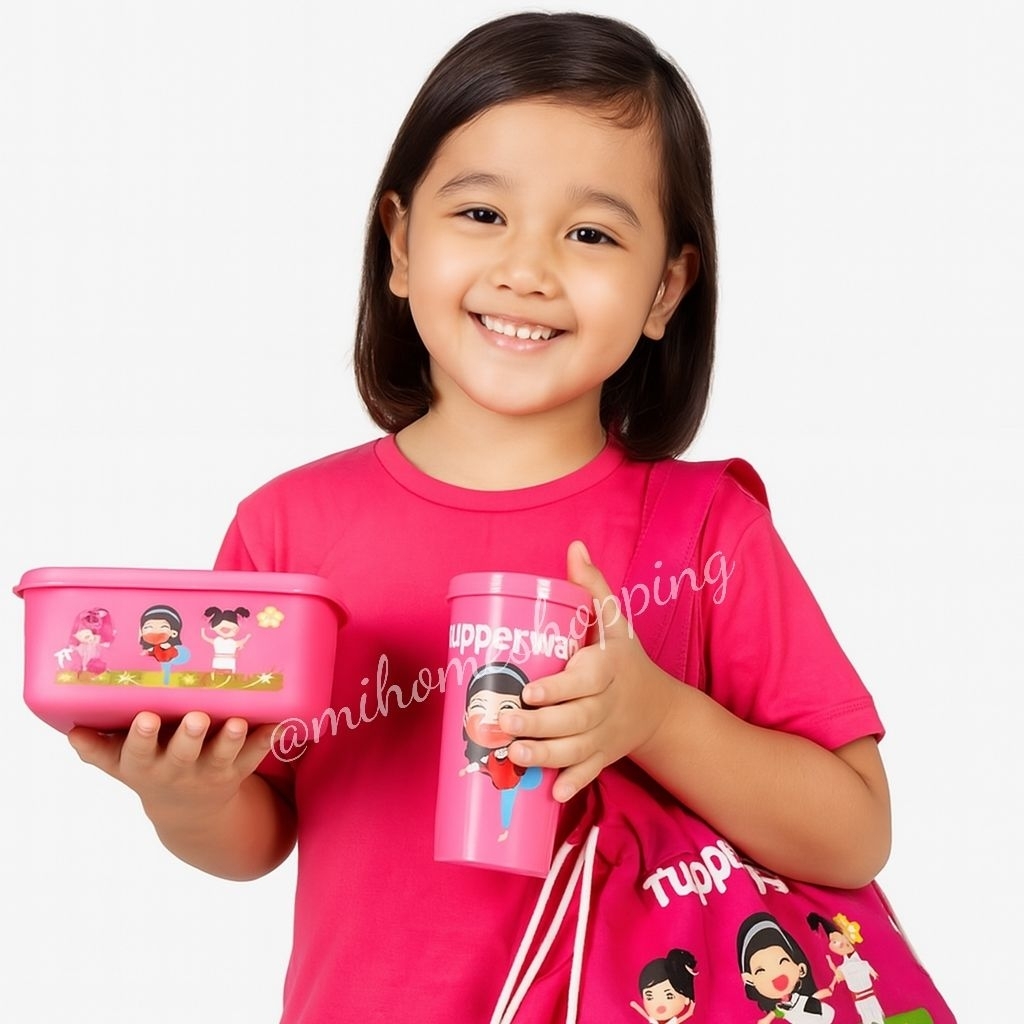Jual Tupperware Bekal anak TK happy kids imut lucu cewe cowo | Shopee ...