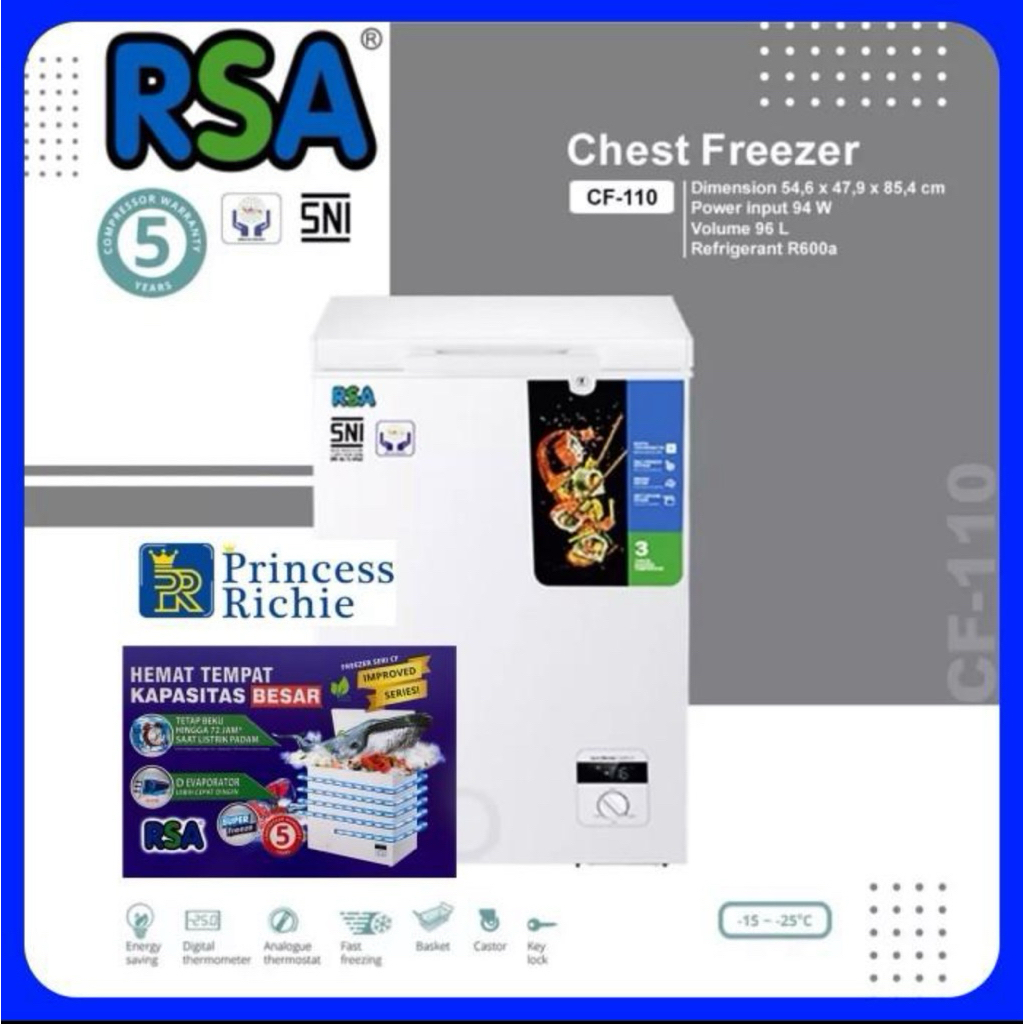 Jual RSA Chest Freezer CF-110 Freezer Box | Shopee Indonesia