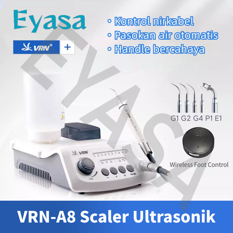 VRN-A8 Wireless Dental Ultrasonic Scaler - LED Handpiece, Piezoelectric, Digital