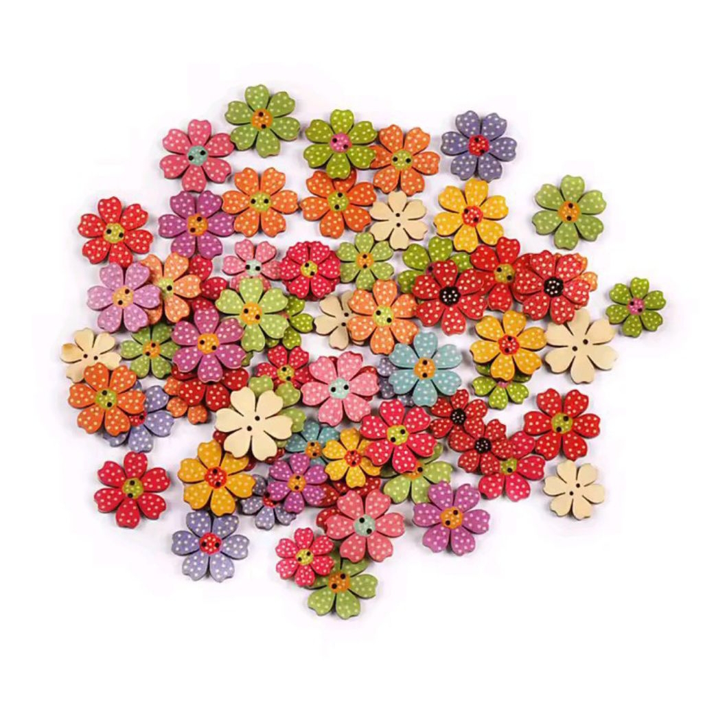 Jual Kancing bunga center dot 18mm (10 Pcs) | Shopee Indonesia
