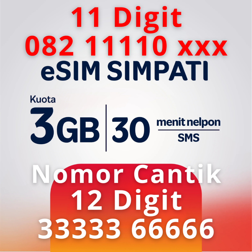 Jual eSIM TELKOMSEL 11 Digit 12 Digit - Esim Nomor Cantik Telkomsel ...