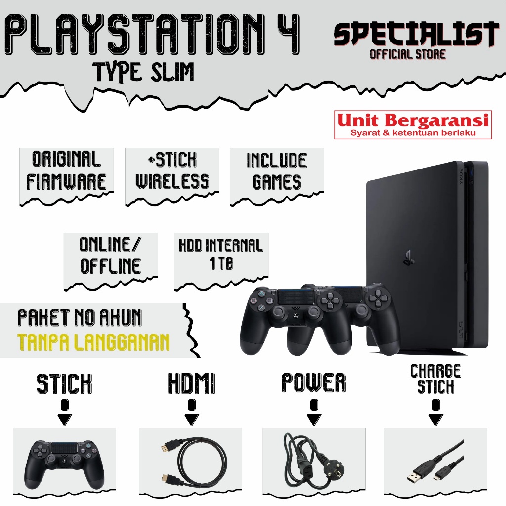 Jual Playstation 4 Type Slim OFW Include Hdd 500GB - 1TB + Full Games ...