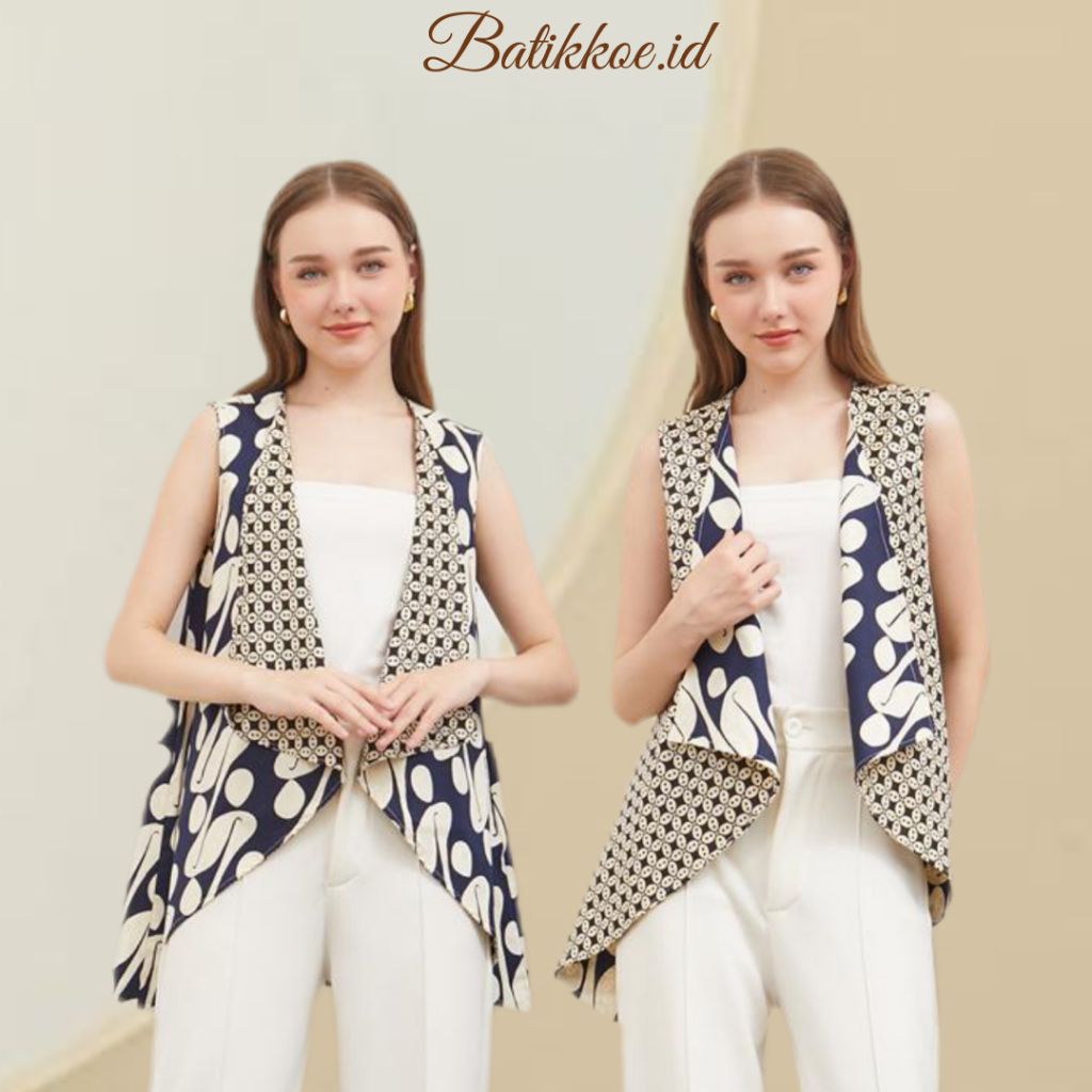 Jual Outer Batik 158 GJ- Rompi Batik / Outer Batik / Luaran Batik ...