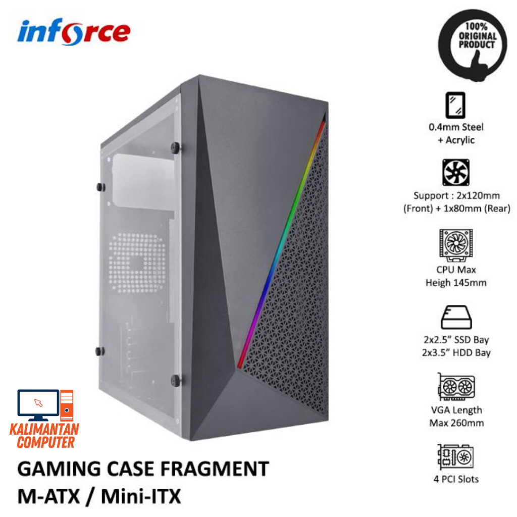Jual CASING INFORCE PC GAMING CASE RGB FRAGMENT BLACK | Shopee Indonesia