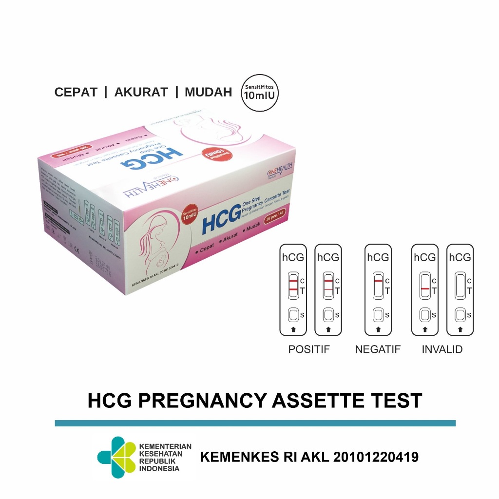 Jual Onehealth HCG One Step Pregnancy Cassette Test Box isi 25 pcs ...