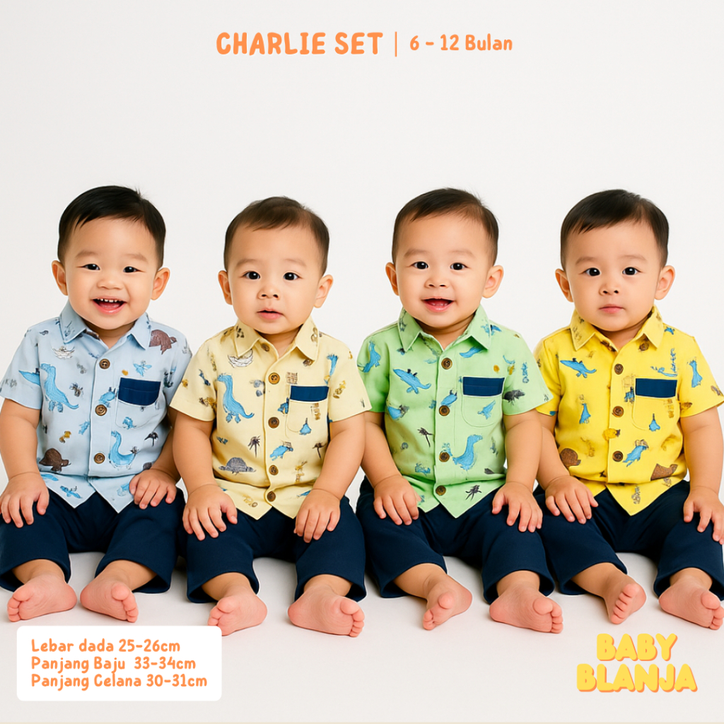 Charlie Set Alternative Baju Bayi Laki Laki