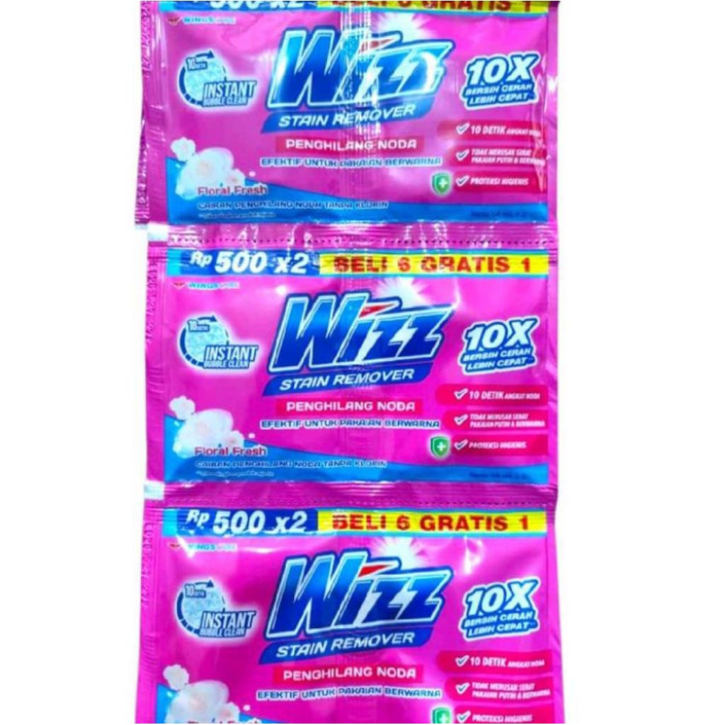 Jual 4 renceng Wizz Sabun Cuci Deterjen Cair Penghilang Noda Pakaian ...