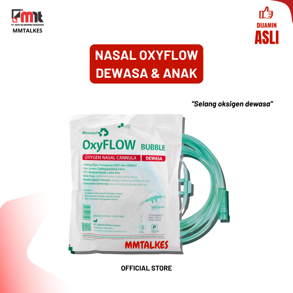 Jual NASAL OXYGEN Cannula OXYFLOW DEWASA DAN ANAK/ Selang Oksigen ...