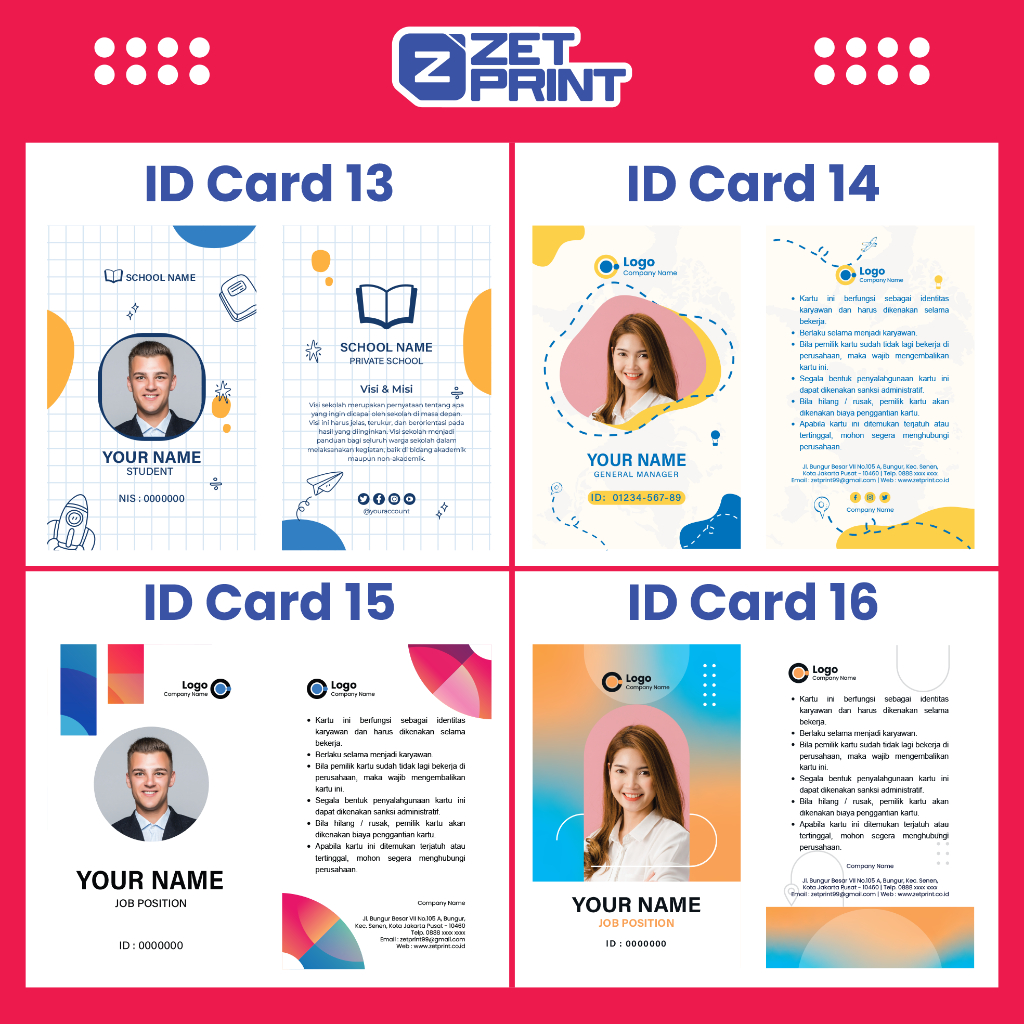 Jual Jasa Edit Id Card Template Id Card Satuan Digital UV | Shopee ...