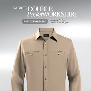 CUTOFF Parker Double Pocket Workshirt Kemeja Kerja Oxford Polos Pria Panjang