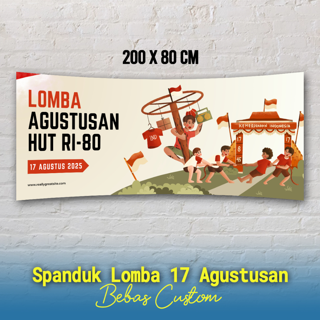 Spanduk Lomba 17 Agustus, Spanduk Lomba HUT RI, Spanduk Perlombaan 17  Agustusan, Spanduk Merah Putih Lomba Kemerdekaan, Spanduk Lomba