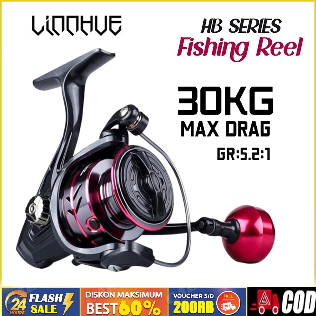 Jual Reel Pancing HB1000-7000 Series Max Drag 10KG 13+1BB 5.2:1 Anti ...