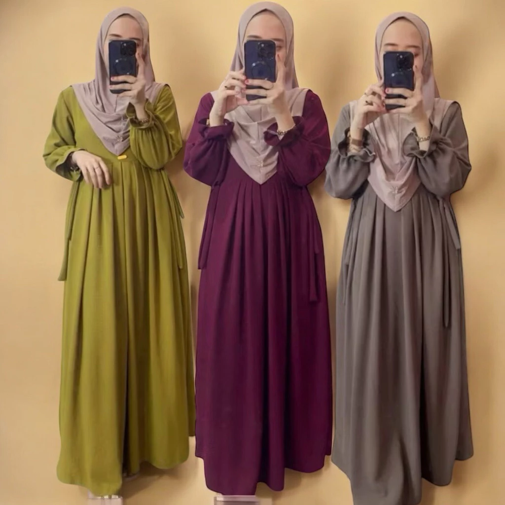 Nikita Dress Set Hijab Gamis Crinkle Ciby Airflow Premium