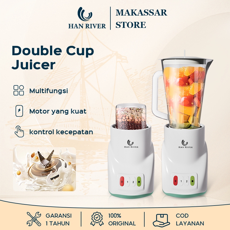 Jual 【Pengiriman dari Makassar】HAN RIVER 1L Blender 2 In 1 Kapasitas