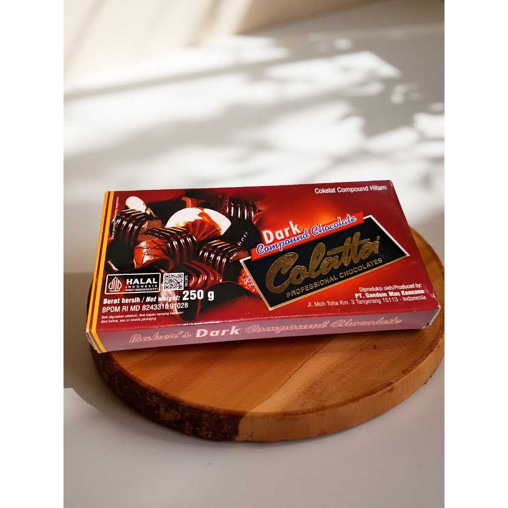 Jual COLATTA DARK CHOCOLATE COMPOUND DCC COKLAT LELEH BLOK 250 gr ...