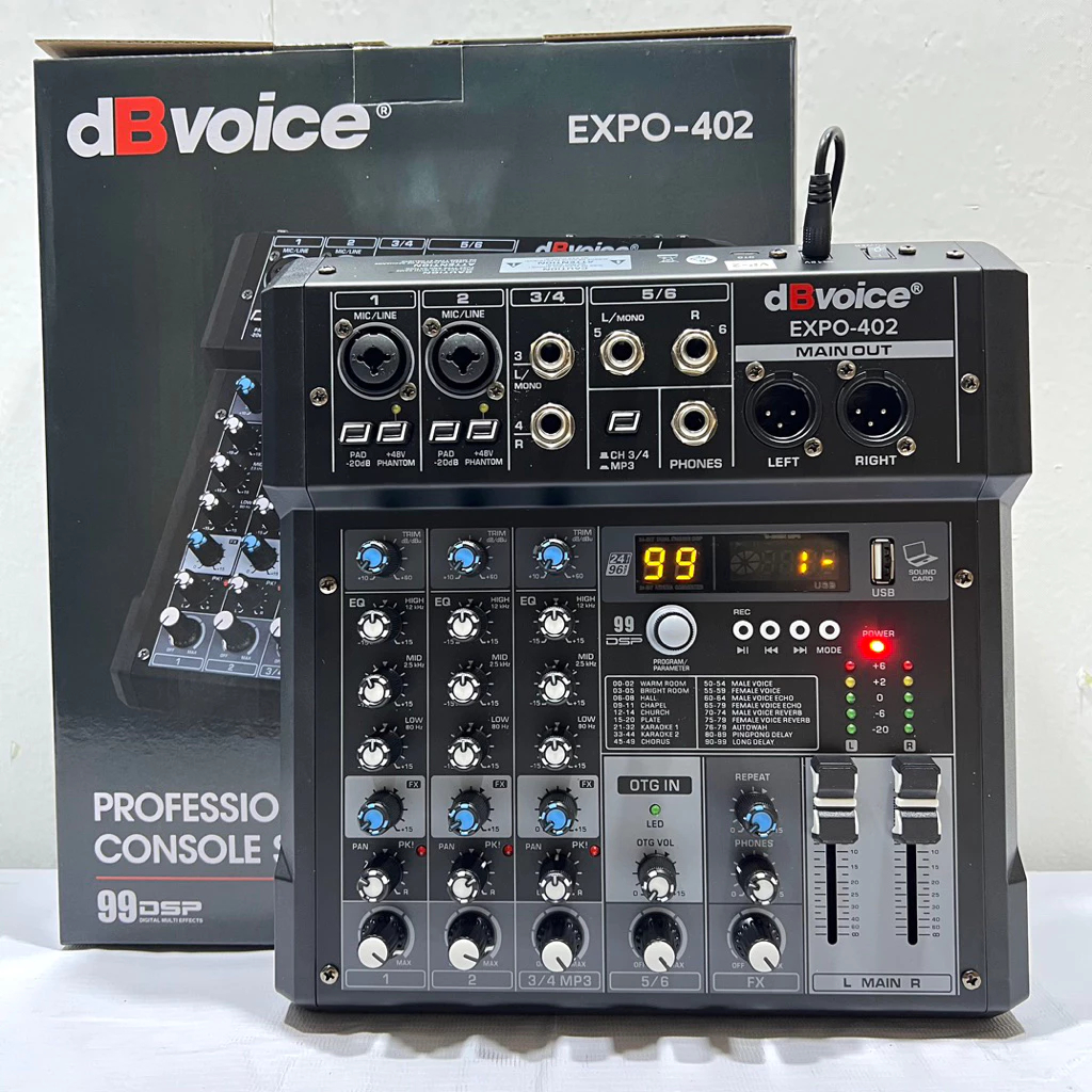 Jual Mixer Dbvoice Expo 402 Original 6 Channel With Soundcard - OTG ...