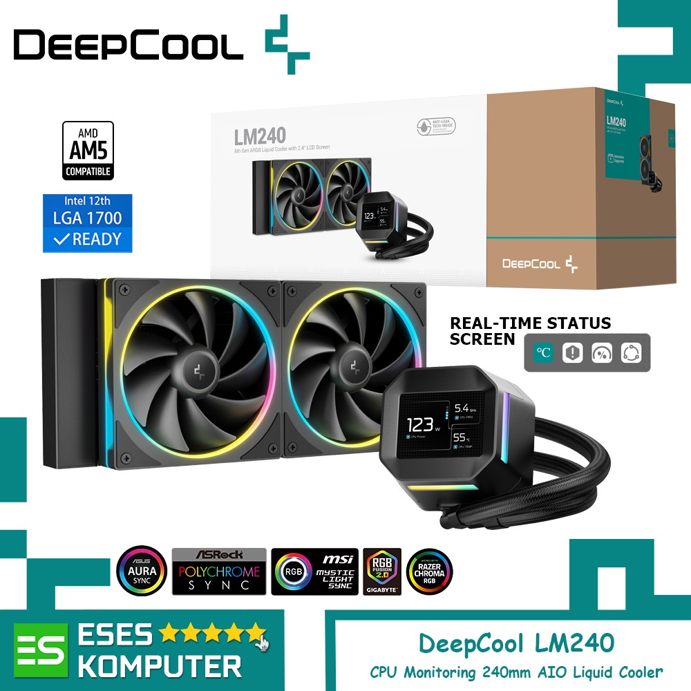 Jual AIO DeepCool LM240 Black ARGB Digital | 240mm High Performance ...