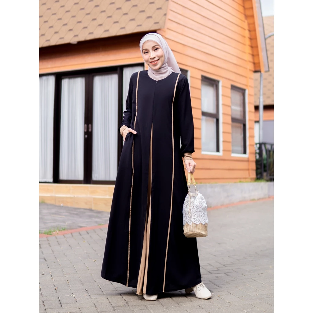 Detail bahan sabrina anti uv Dzakira Dress