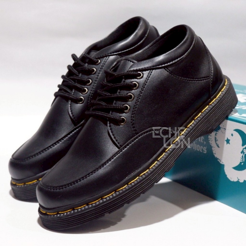 Jual Sepatu Docmart Boots Formal Pantopel Kerja pria Hitam ECHELON ...