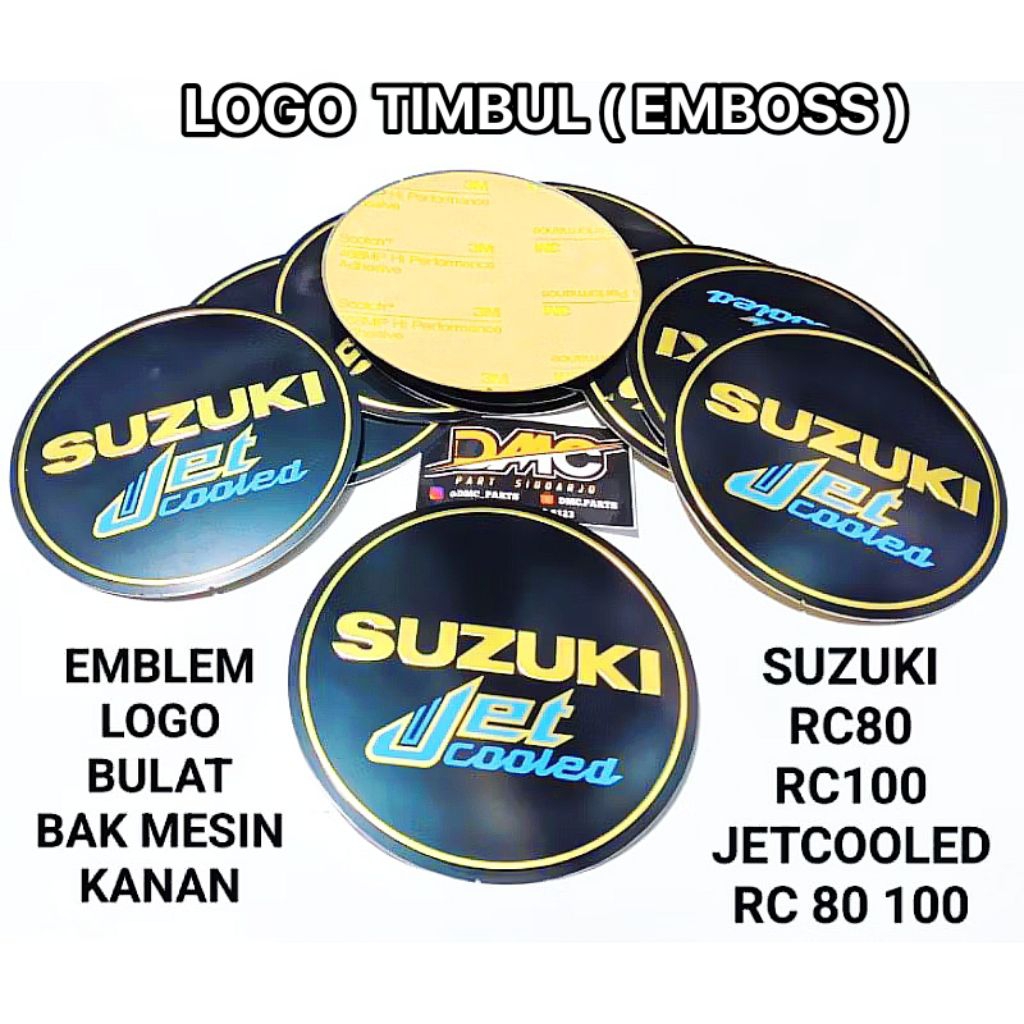 Jual LOGO EMBLEM STICKER BULAT BAK MESIN KALTER KANAN SUZUKI RC80 RC100 ...