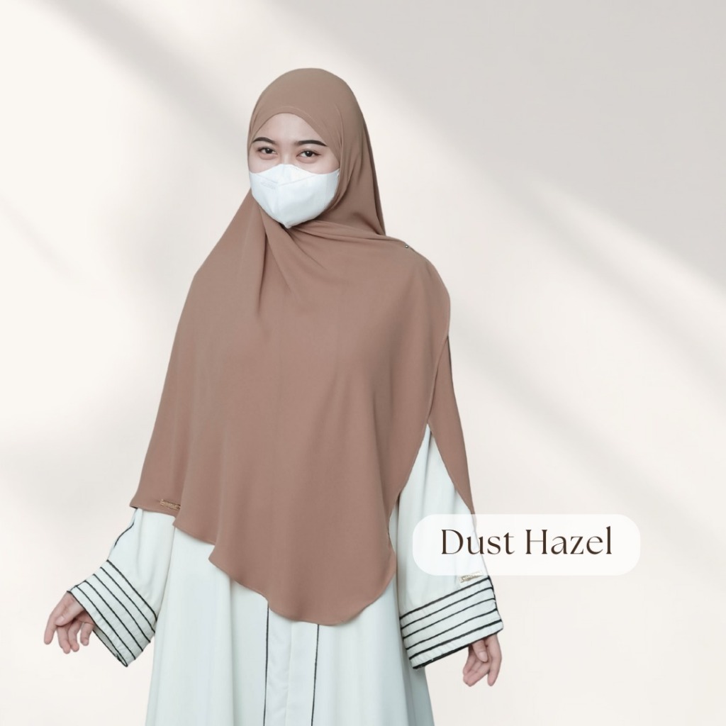 Laiba Khimar Bergo Instan Oval SYARI Non Pad Tali Belakang Bahan Maheen ANTI UV By Levezein