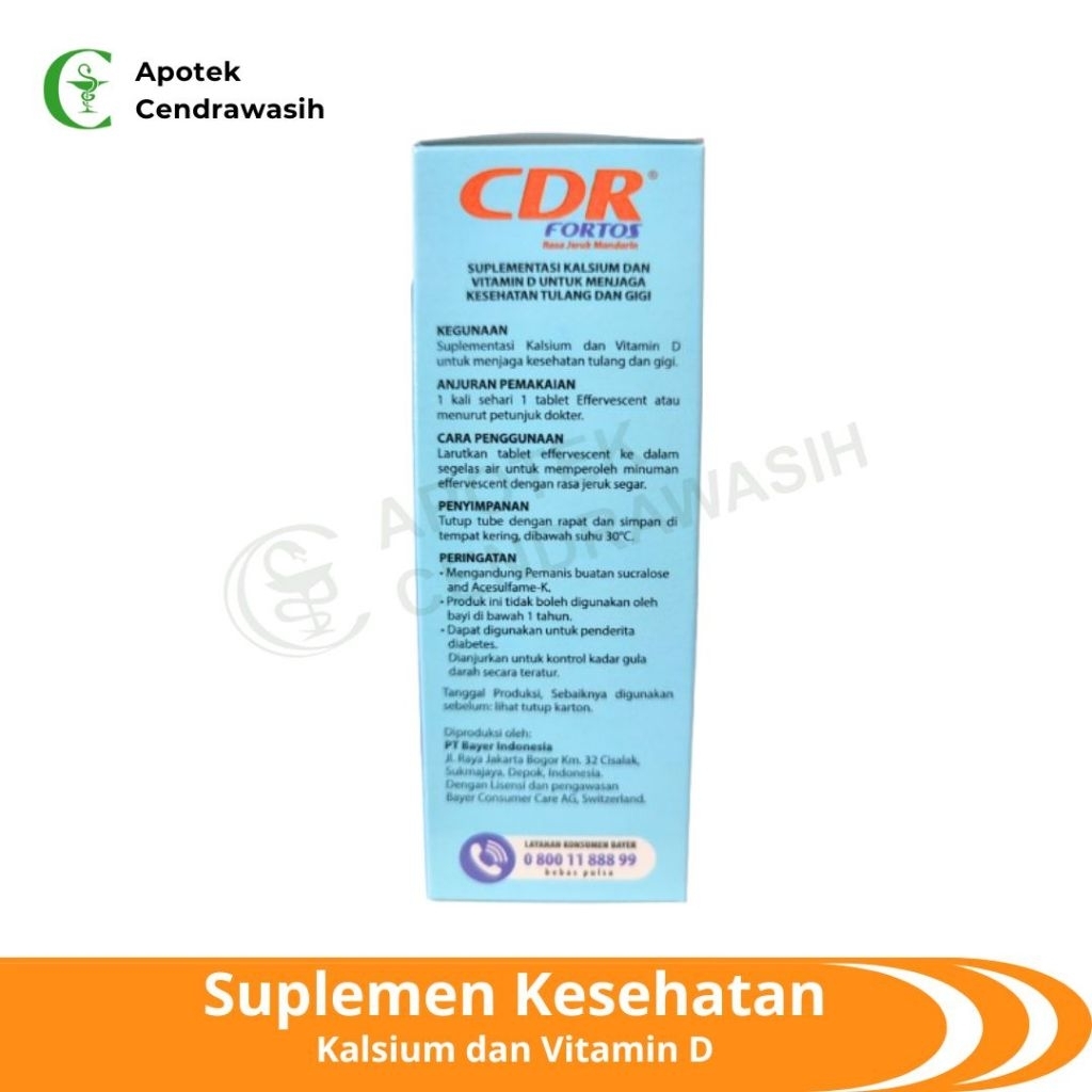 Jual CDR FORTOS ISI 10 TABLET EFFERVESCENT RASA JERUK MANDARIN SUPLEMEN ...