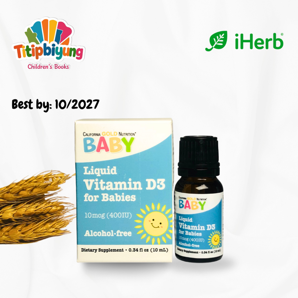 Jual Vitamin D3 bayi, California Gold Nutrition, Baby Vitamin D3 Drops ...