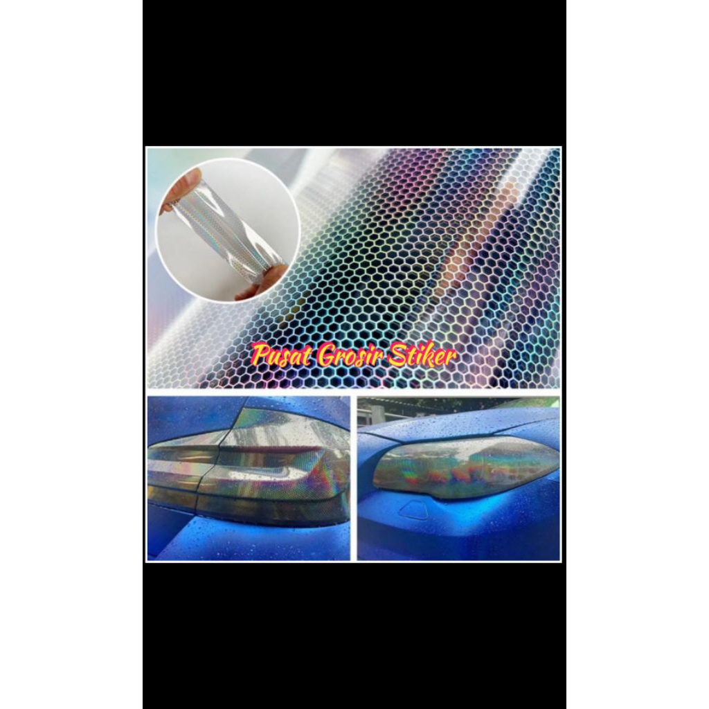 Jual Sticker Scootlite Hybird Hologram Transparan Sarang Tawon Sticker ...