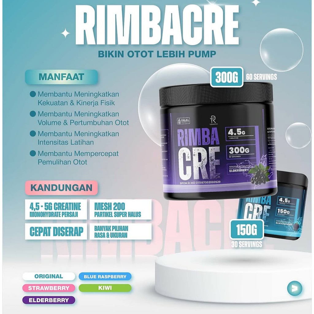 Jual RimbaLife RIMBA CRE Creatine 60 Serving 300gr / 30 Servings 150 ...