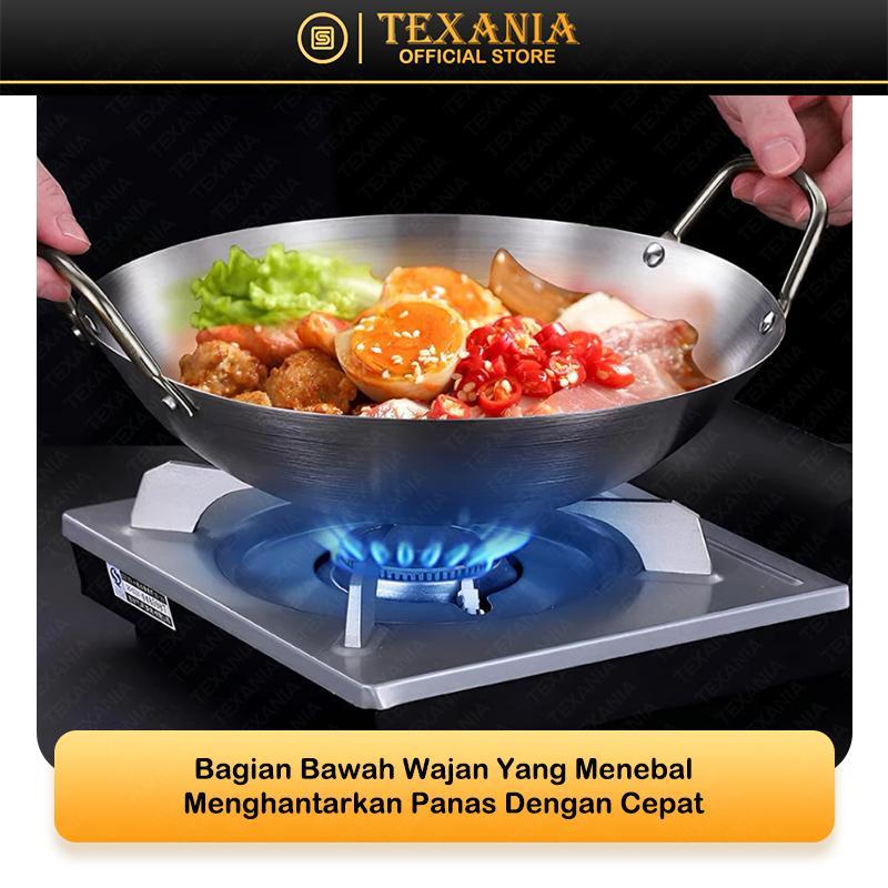 Texania Wajan Kuali Stainless Tebal Anti Lengket Mudah Dibersihkan Tahan Lama - - foto 3