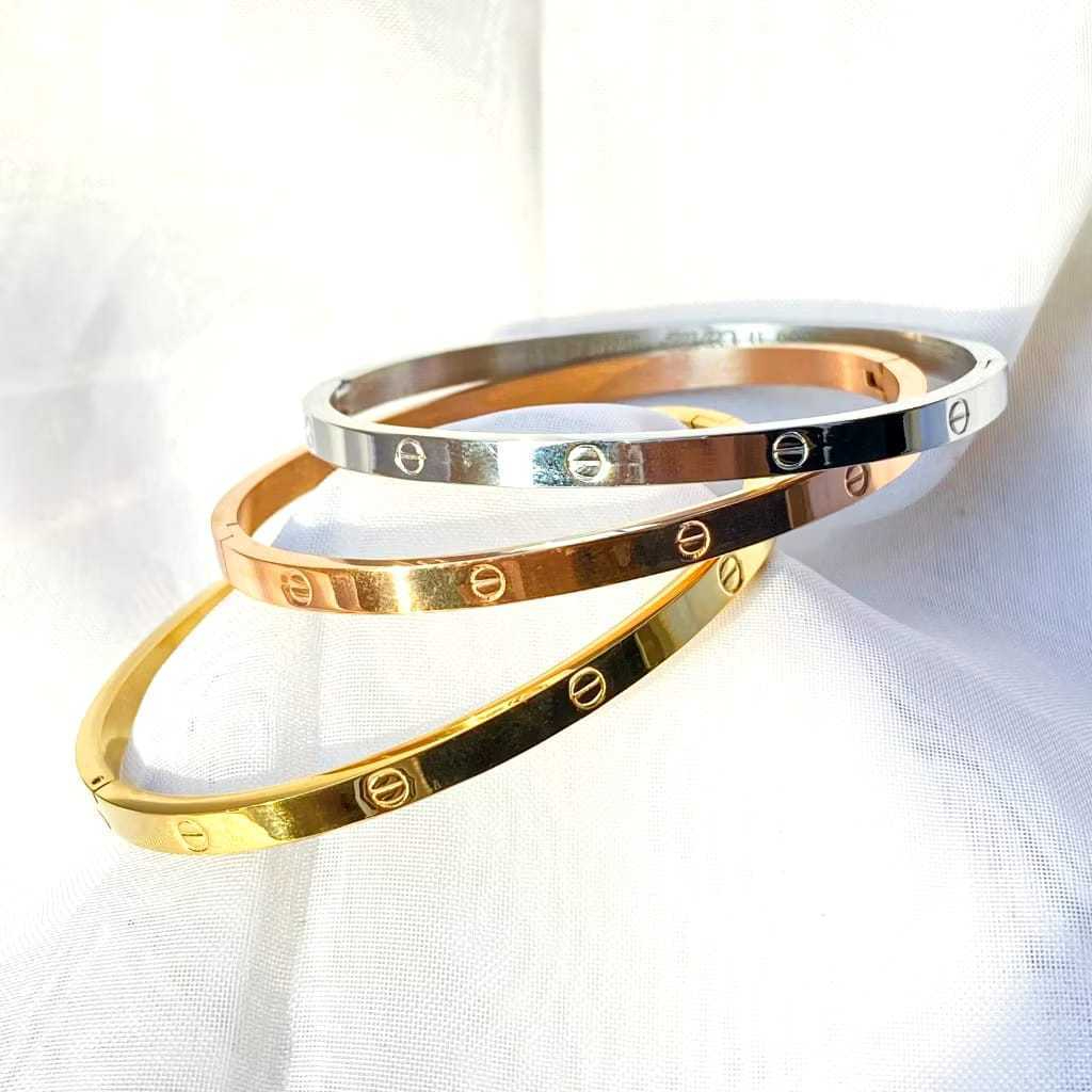 Jual Gelang Bangle Titanium CTR Slim Polos Model Terbaru Anti Karat dan ...