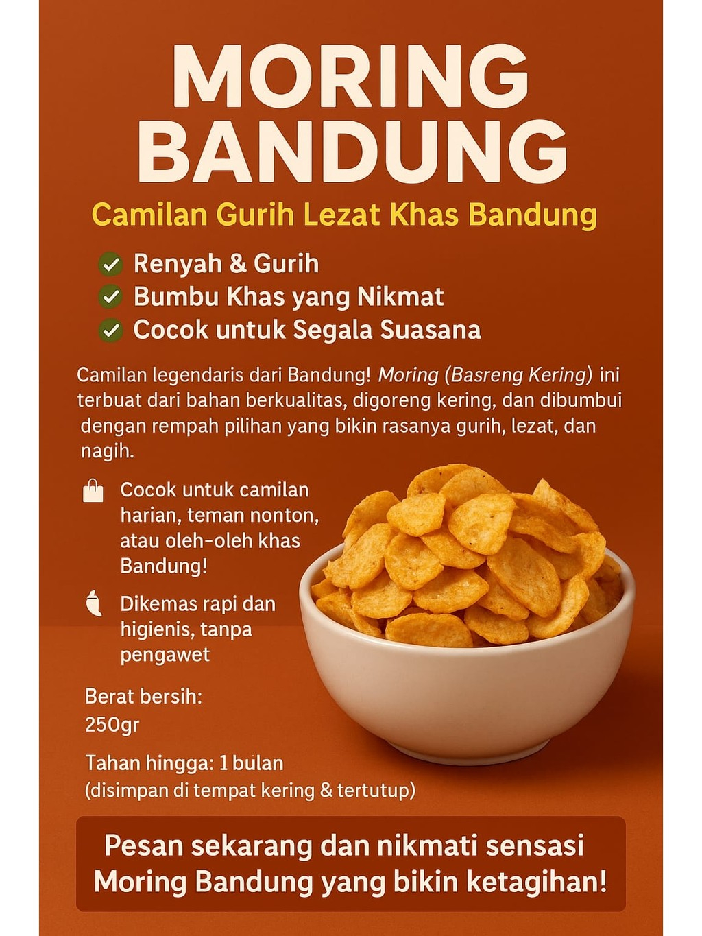 Jual Moring Bandung – Camilan Gurih Lezat Khas Bandung | Shopee Indonesia