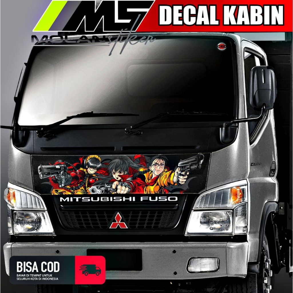 Jual Decal Sticker Striping Variasi Kabin Depan Truck Canter Decal ...
