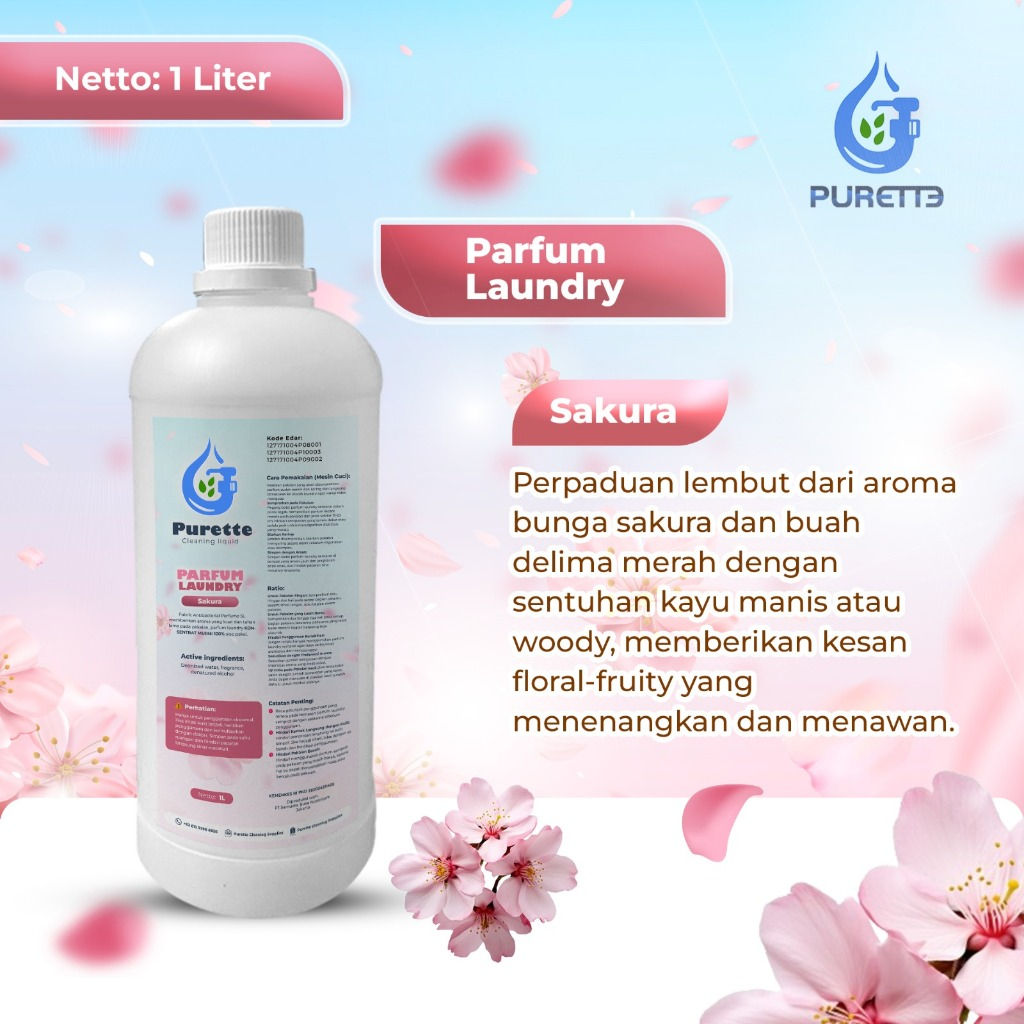 Jual Parfum Laundry Fabric Spray Antibacterial PREMIUM PURETTE 1000ml ...