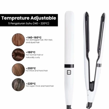 2 In 1 Catok Rambut ONLIFE Ceramic Tourmaline Coating Inflatable Plate