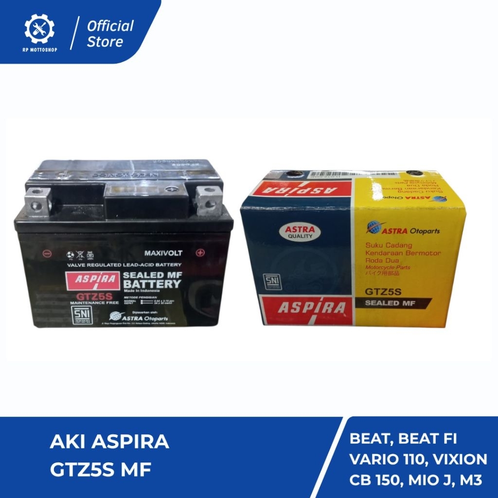 Aspira Aki GTZ5S MF Motor Beat Karisma Vixion