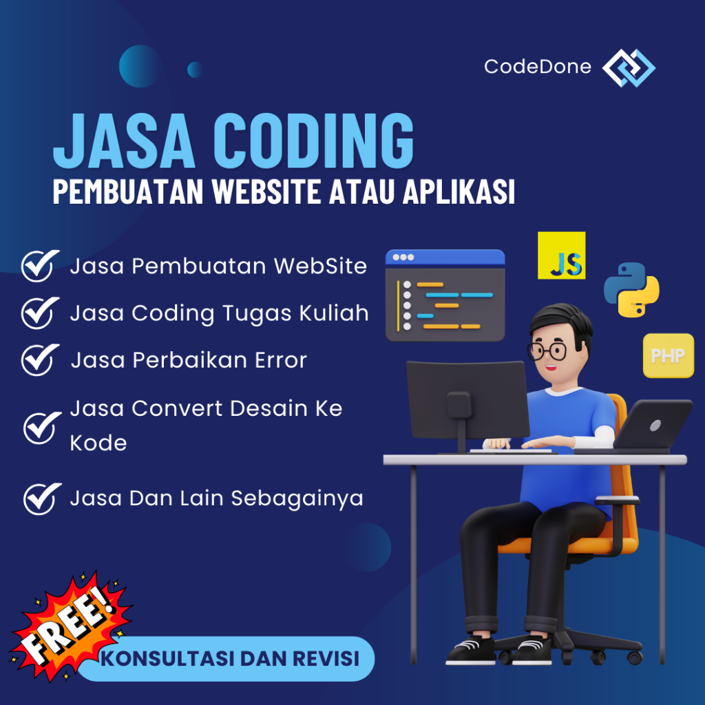 Jual Layanan Pengerjaan Coding | Website, App, Tugas Kuliah, Debug, UI ...