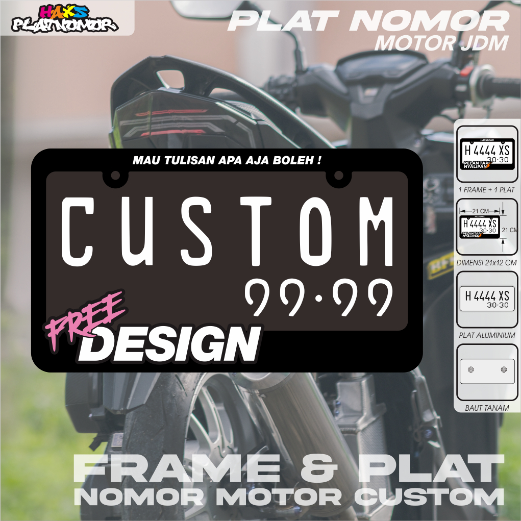 Jual Frame & Plat Nomor Motor Custom JDM | Shopee Indonesia