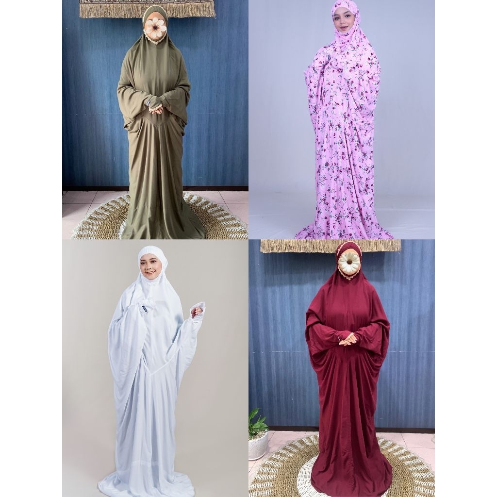 Jual Daimah Mukena Rayon Twill Terusan Polos Putih | Shopee Indonesia
